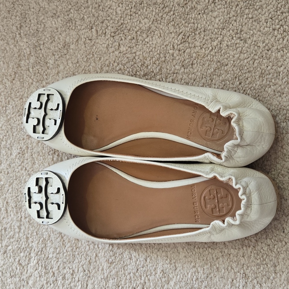 TORY BURCH Leather Ballet Flat Espadrilles